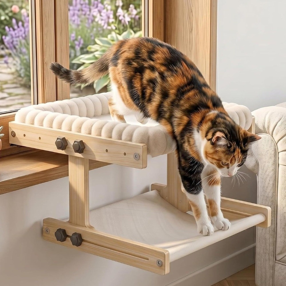 Cat Window Perch - سرير نافذة للقطط سهل التجميع وقابل