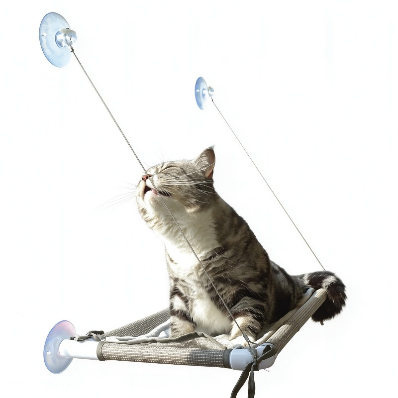 Cat Window Perch - سرير قطط معلق على النافذة بشفط