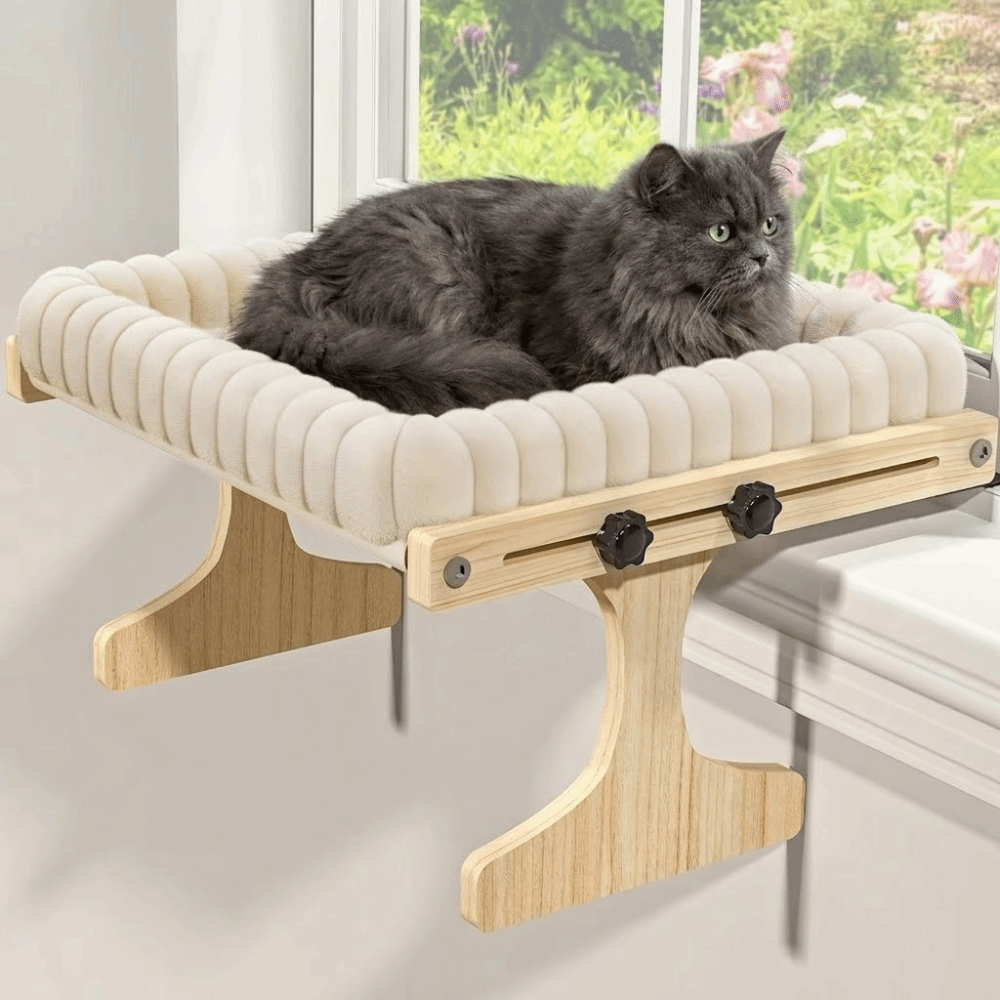 سرير نافذة للقطط سهل التجميع و - مراجعة Cat Window Perch وسعره