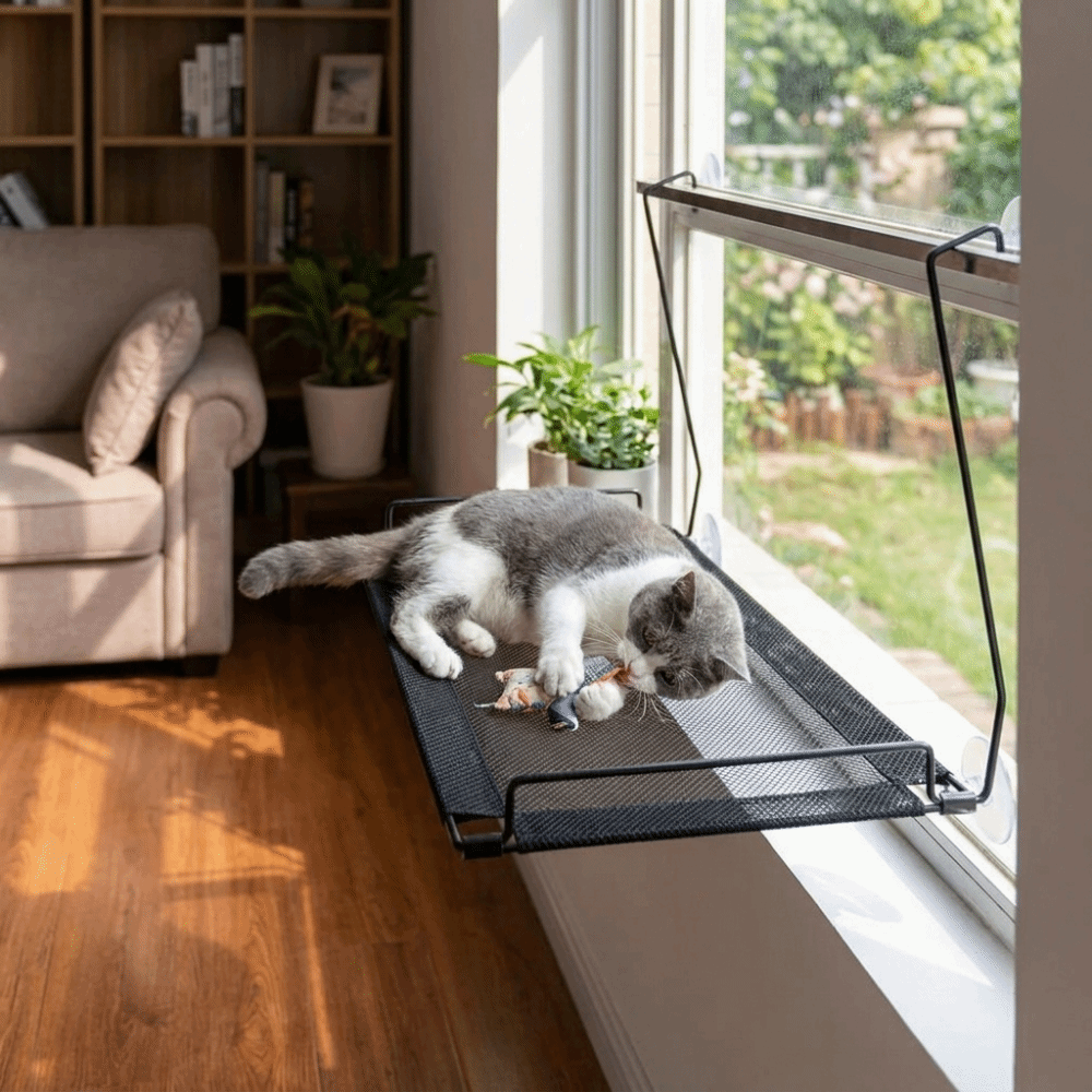 سرير قطط للنافذة من الشبك المس - مراجعة Cat Window Perch وسعره